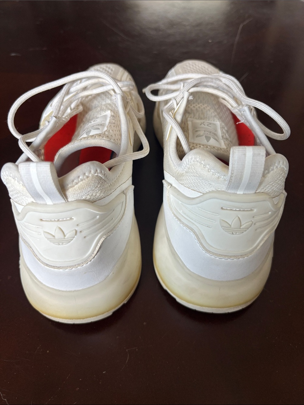 adidas Originals ZX 2K Boost White and Cream Athletic Sneakers - Picture 4 of 7